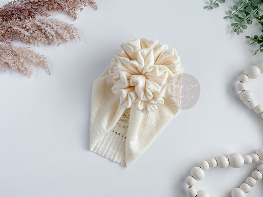 Cream | Pointelle Sweater Knit Headwrap