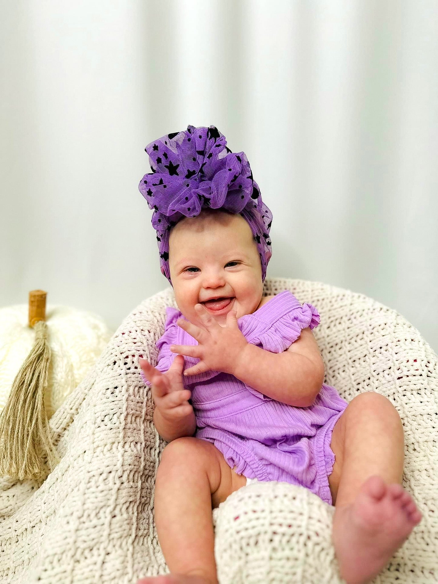 Purple Mesh Celestial Turban + Wraps