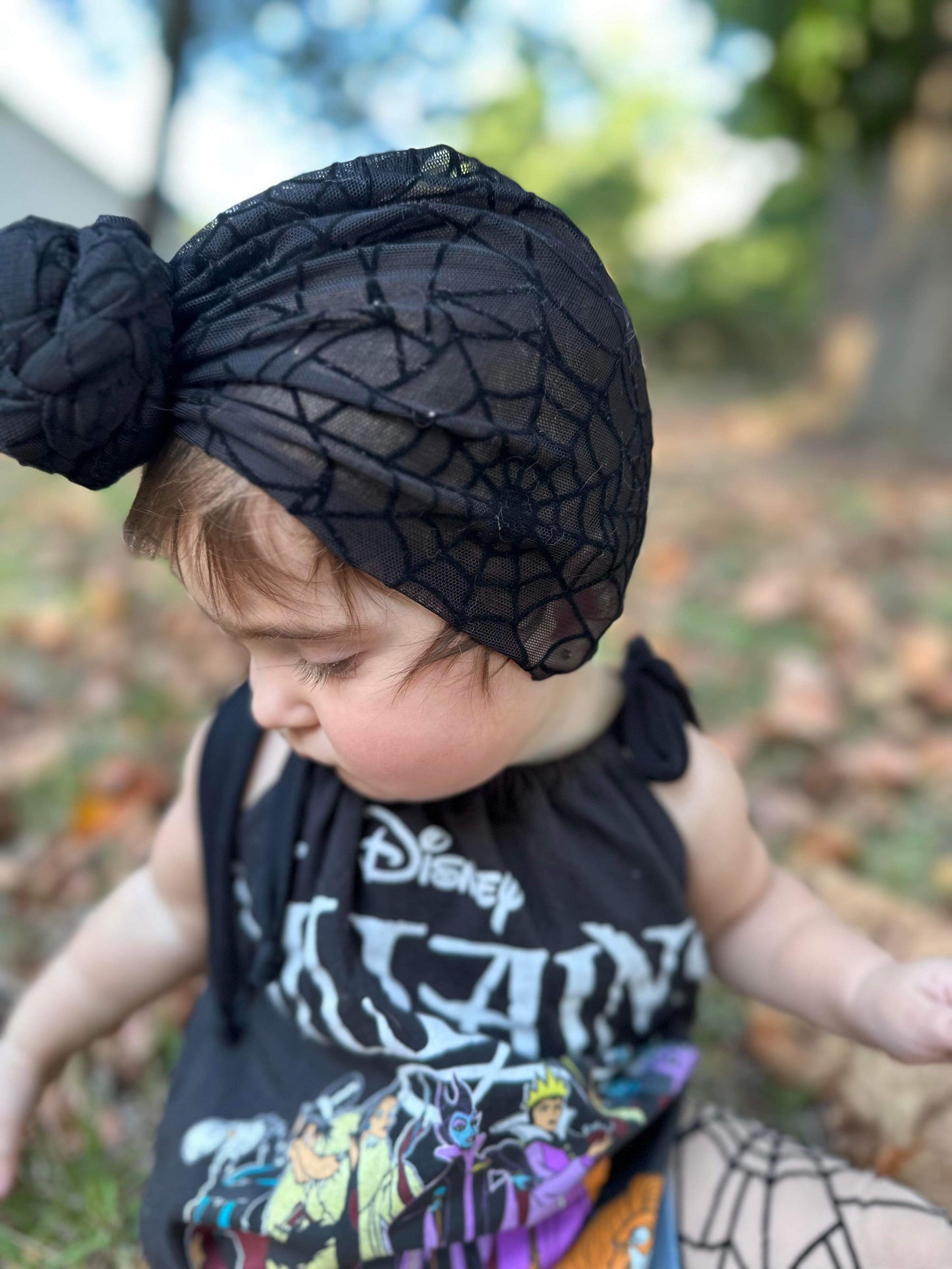 Black Mesh Spiderweb Turbans + Wraps