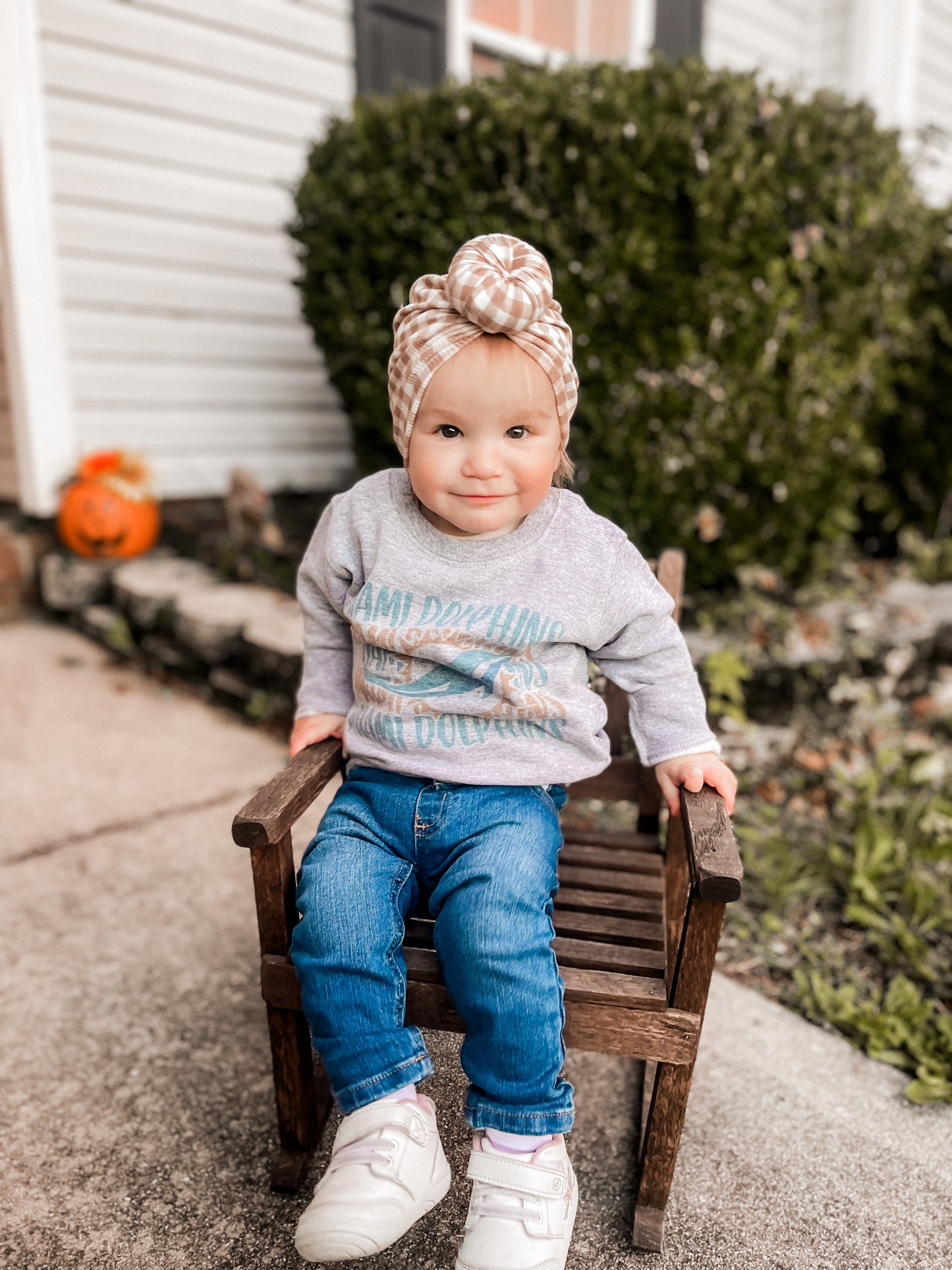 Gingerbread Gingham Turban