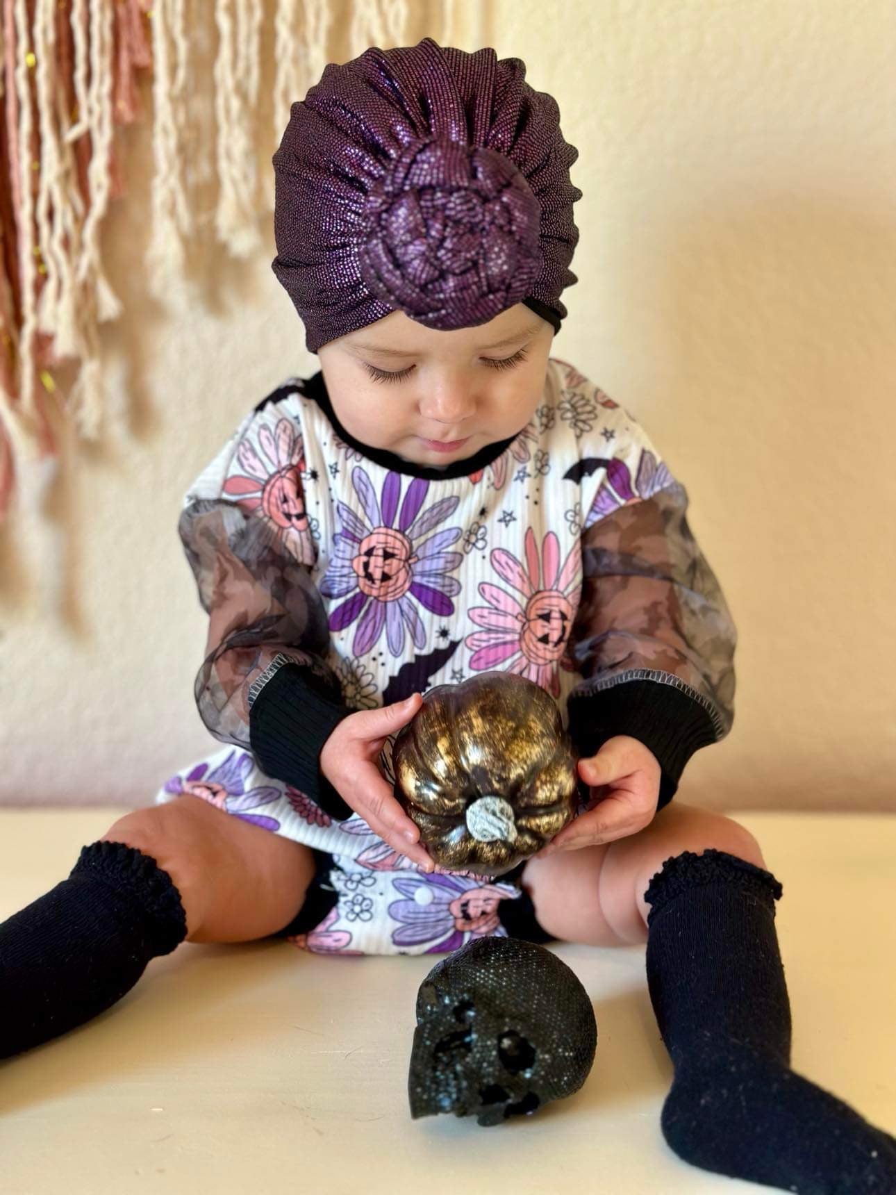 Spooky Sparkly Amethyst Purple Turbans + Wraps