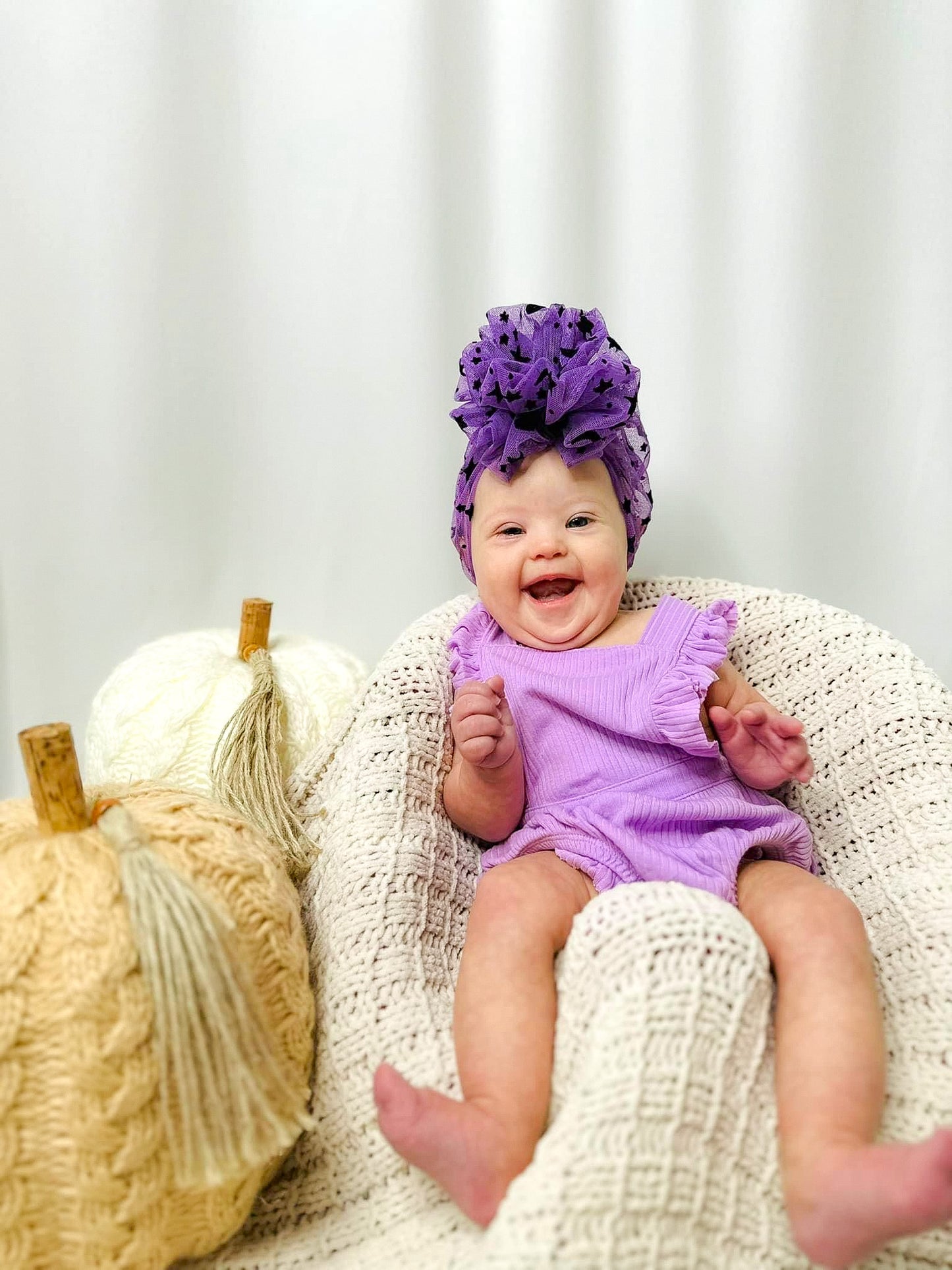 Purple Mesh Celestial Turban + Wraps