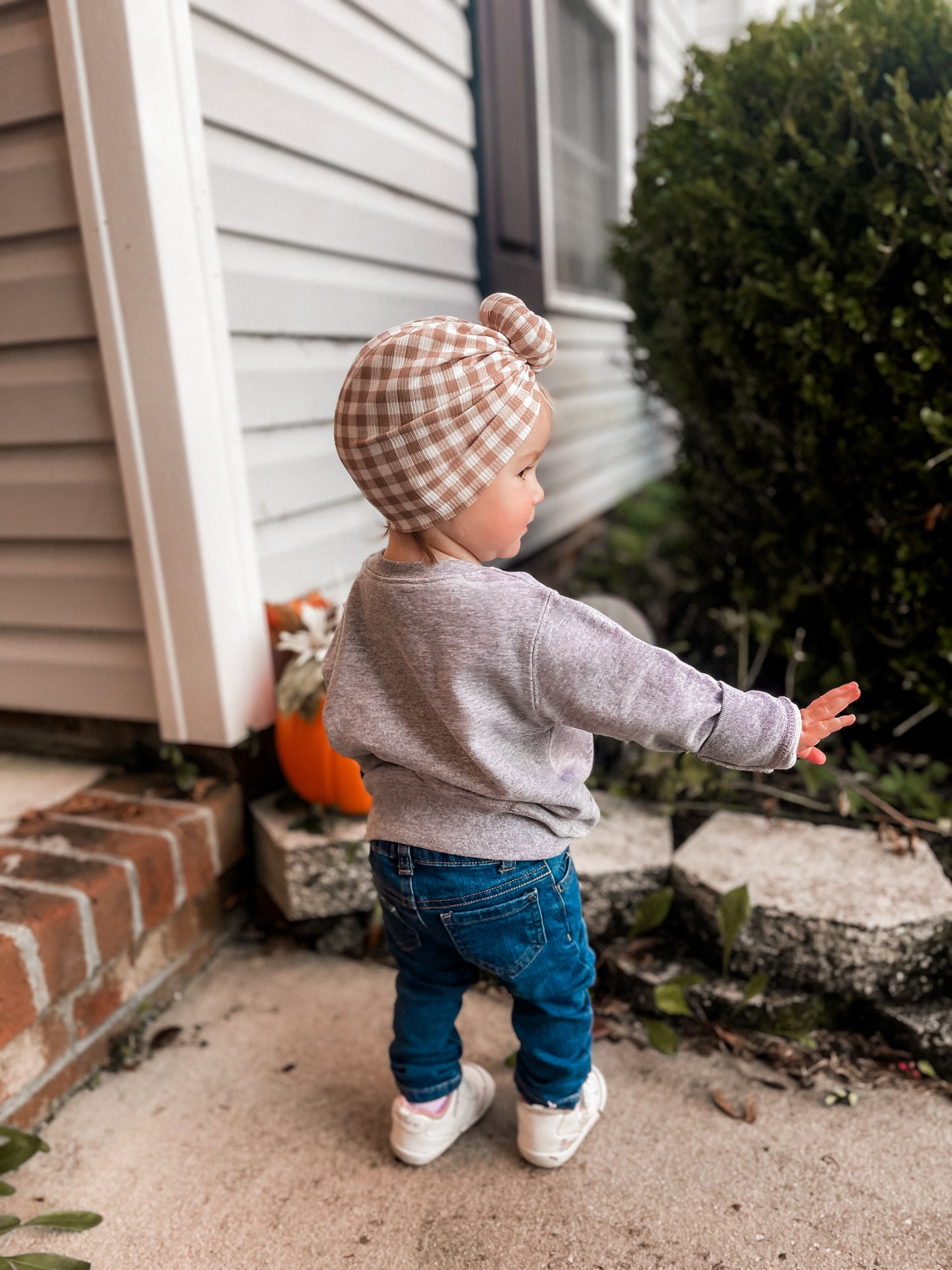 Gingerbread Gingham Turban