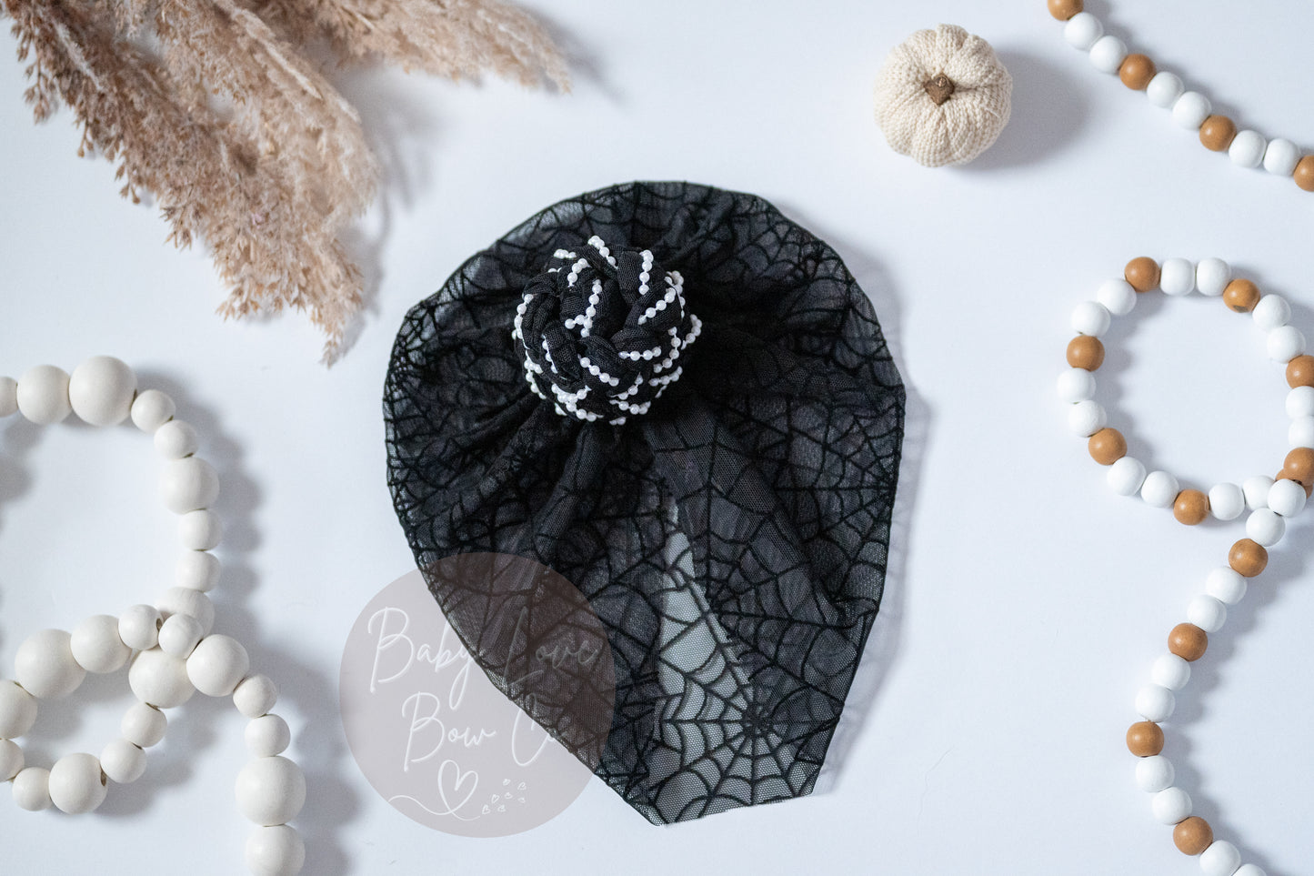 Spooky Mesh Spiderweb Turban Artisan Braid