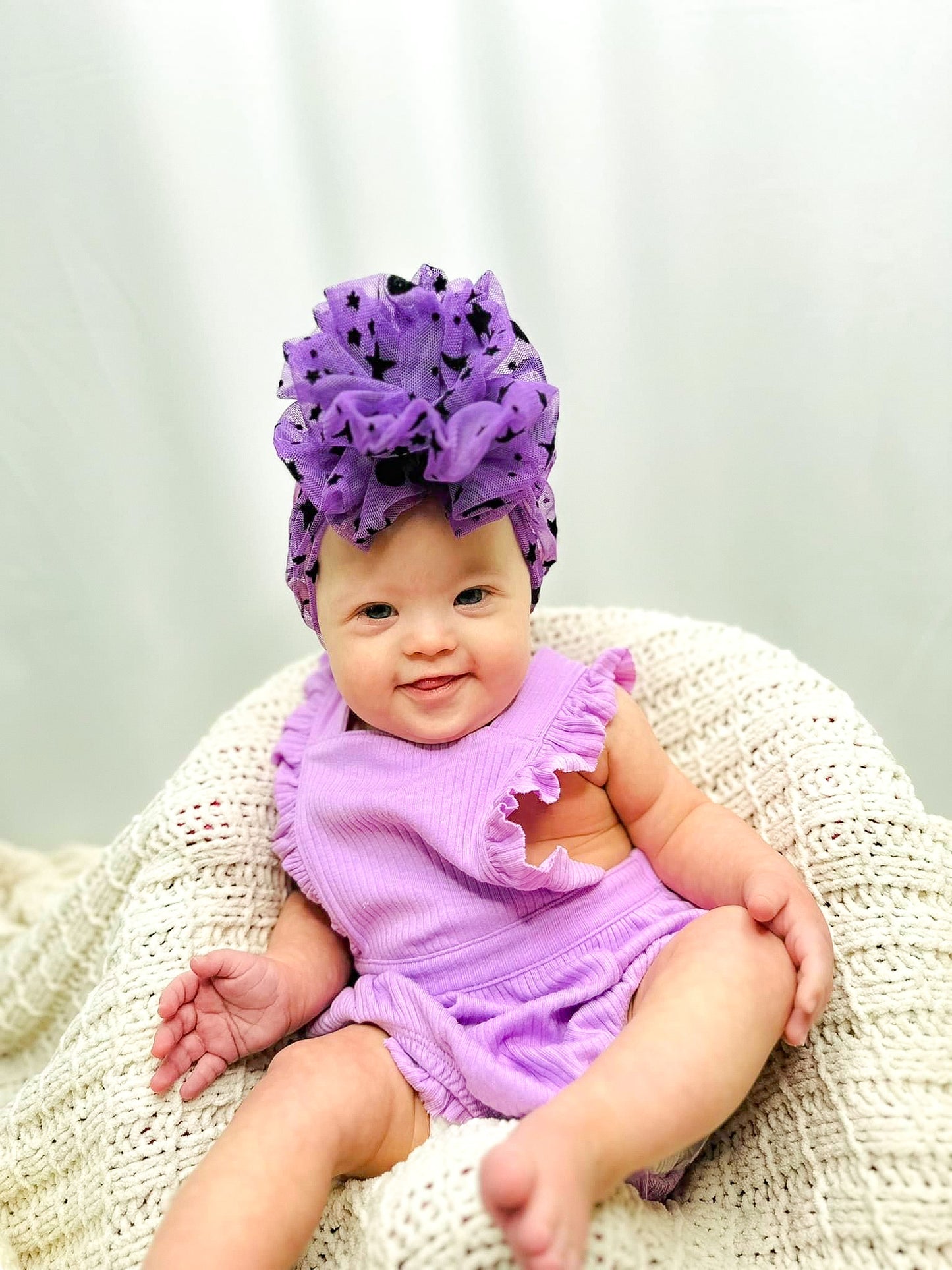 Purple Mesh Celestial Turban + Wraps