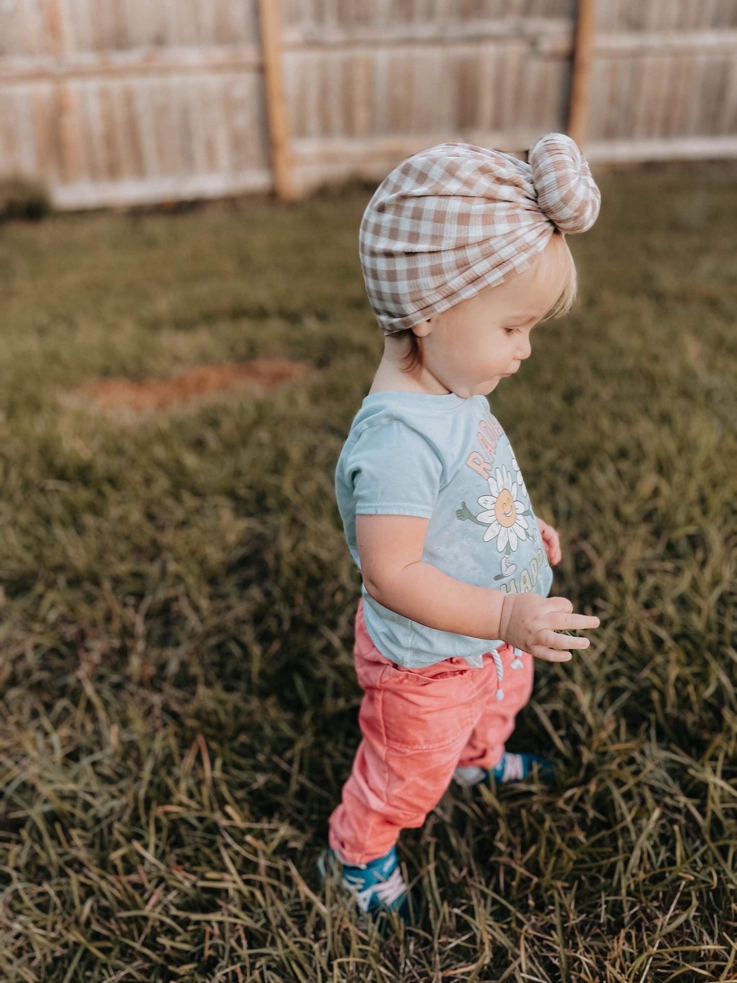 Gingerbread Gingham Turban