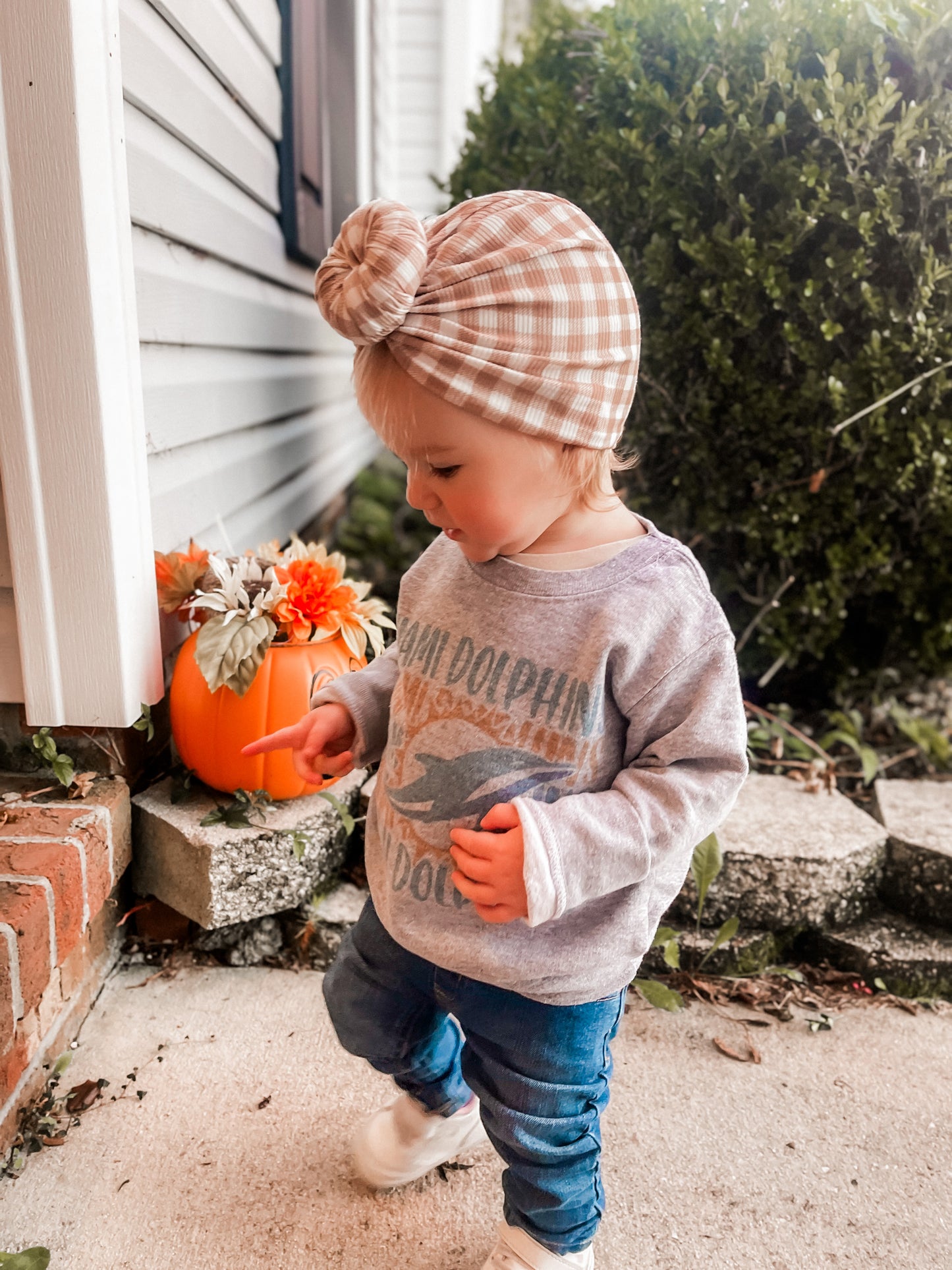 Gingerbread Gingham Turban