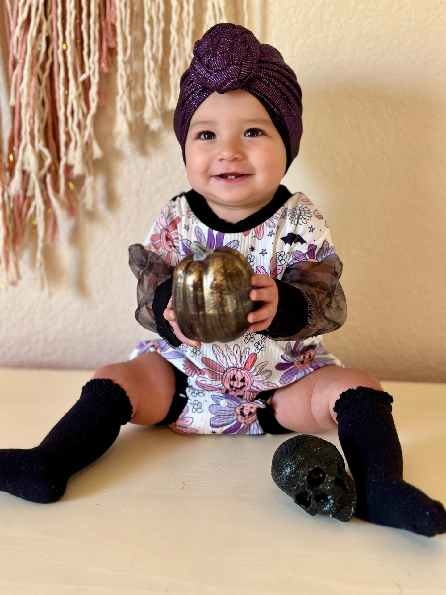 Spooky Sparkly Amethyst Purple Turbans + Wraps