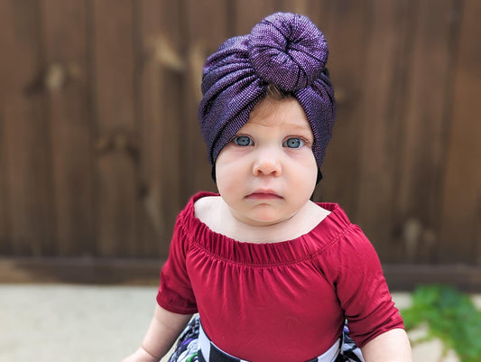 Spooky Sparkly Amethyst Purple Turbans + Wraps
