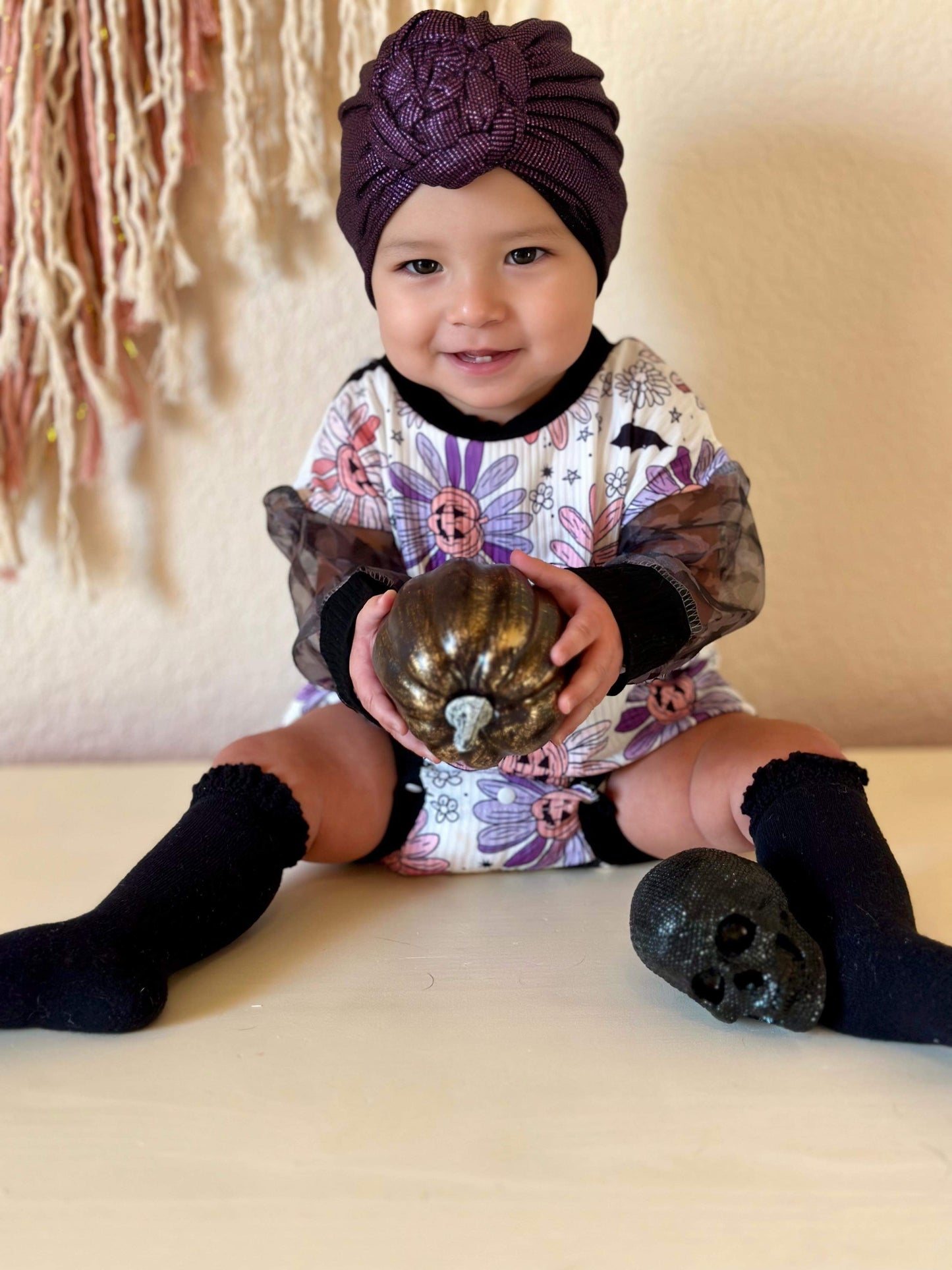 Spooky Sparkly Amethyst Purple Turbans + Wraps