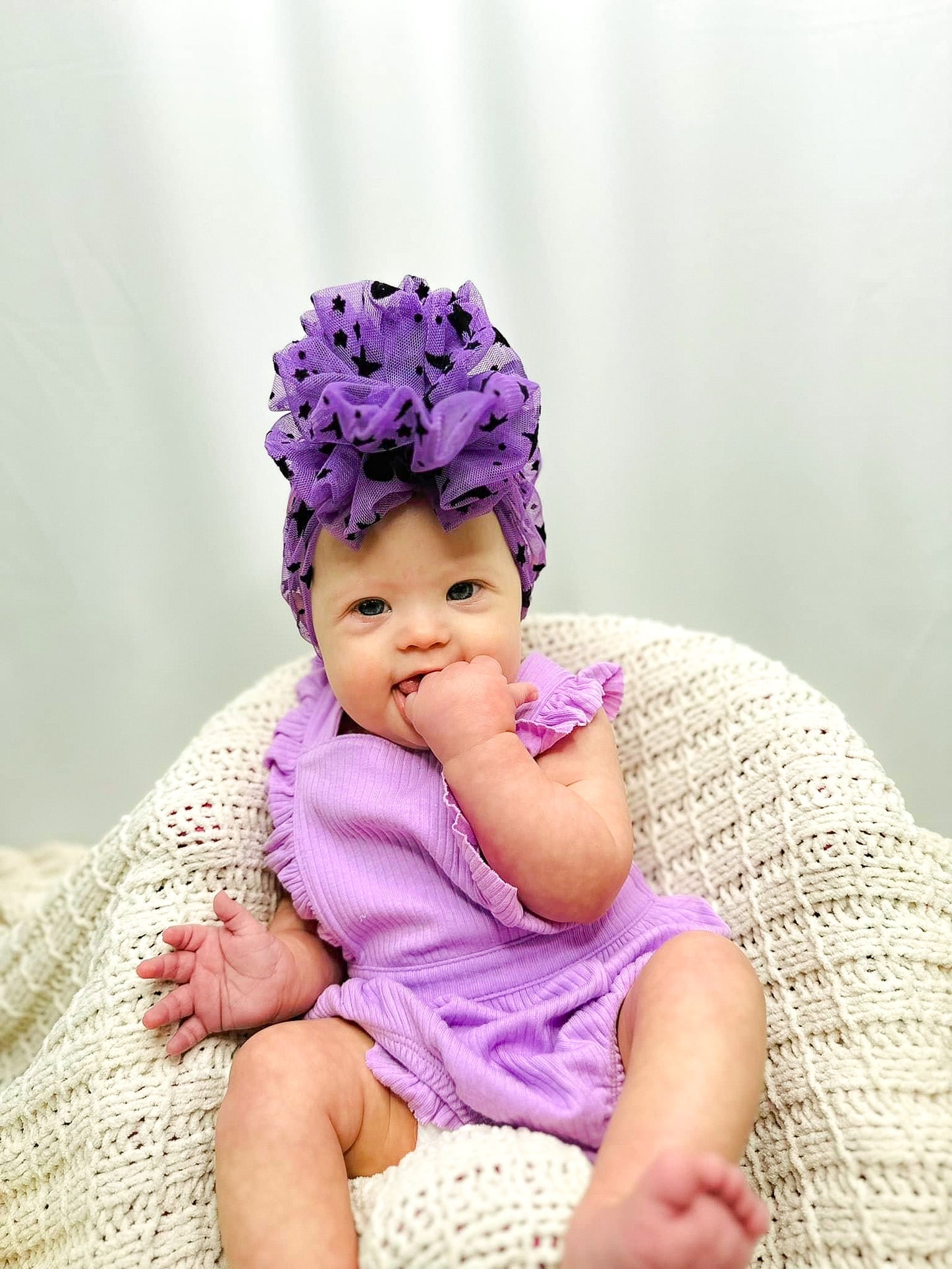 Purple Mesh Celestial Turban + Wraps