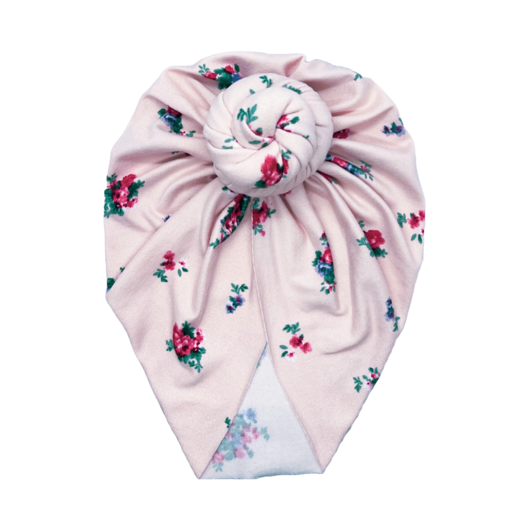 Soft Knit Turban in “Baby Pink Floral”