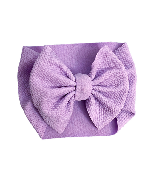 Bullet Knit Bow Purple Head Wrap