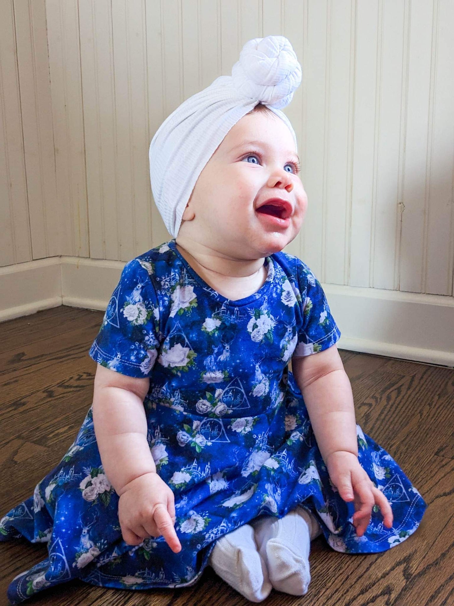 Classic White Ribbed Turban